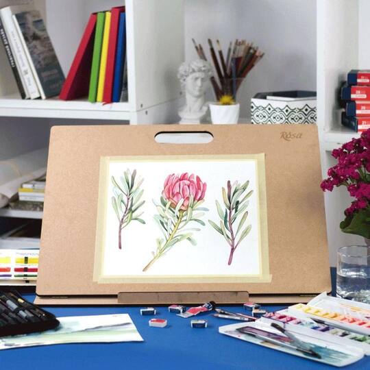 Rosa Studio 19" Brown B3 Adjustable Desk Tablet Easel with Handle